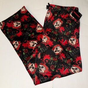 NWT Chucky Men's Christmas Minky Fleece Sleep Pajama Pants Chucky Roses Sz L